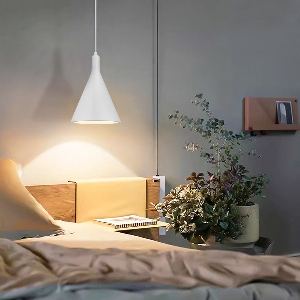 Ceramic Ceiling Pendant Light White Gypsum Lamp Shade - Energy Light Bulbs - Free delivery on all orders