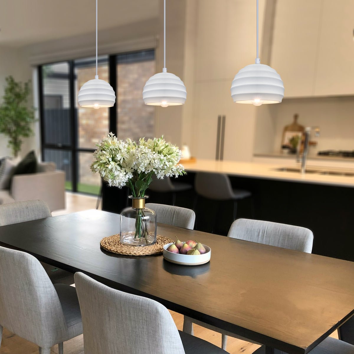 Ceramic Ceiling Pendant Light White Paintable Gypsum Twist Pattern - Energy Light Bulbs - Free delivery on all orders