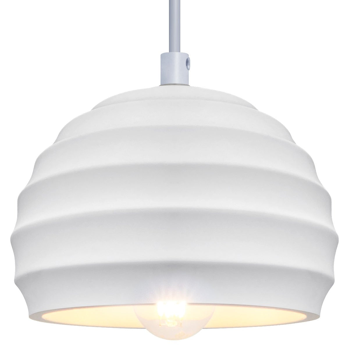 Ceramic Ceiling Pendant Light White Paintable Gypsum Twist Pattern - Energy Light Bulbs - Free delivery on all orders