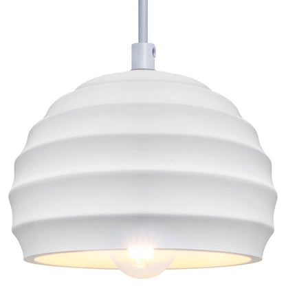 Ceramic Ceiling Pendant Light White Paintable Gypsum Twist Pattern - Energy Light Bulbs - Free delivery on all orders