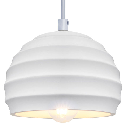Ceramic Ceiling Pendant Light White Paintable Gypsum Twist Pattern - Energy Light Bulbs - Free delivery on all orders
