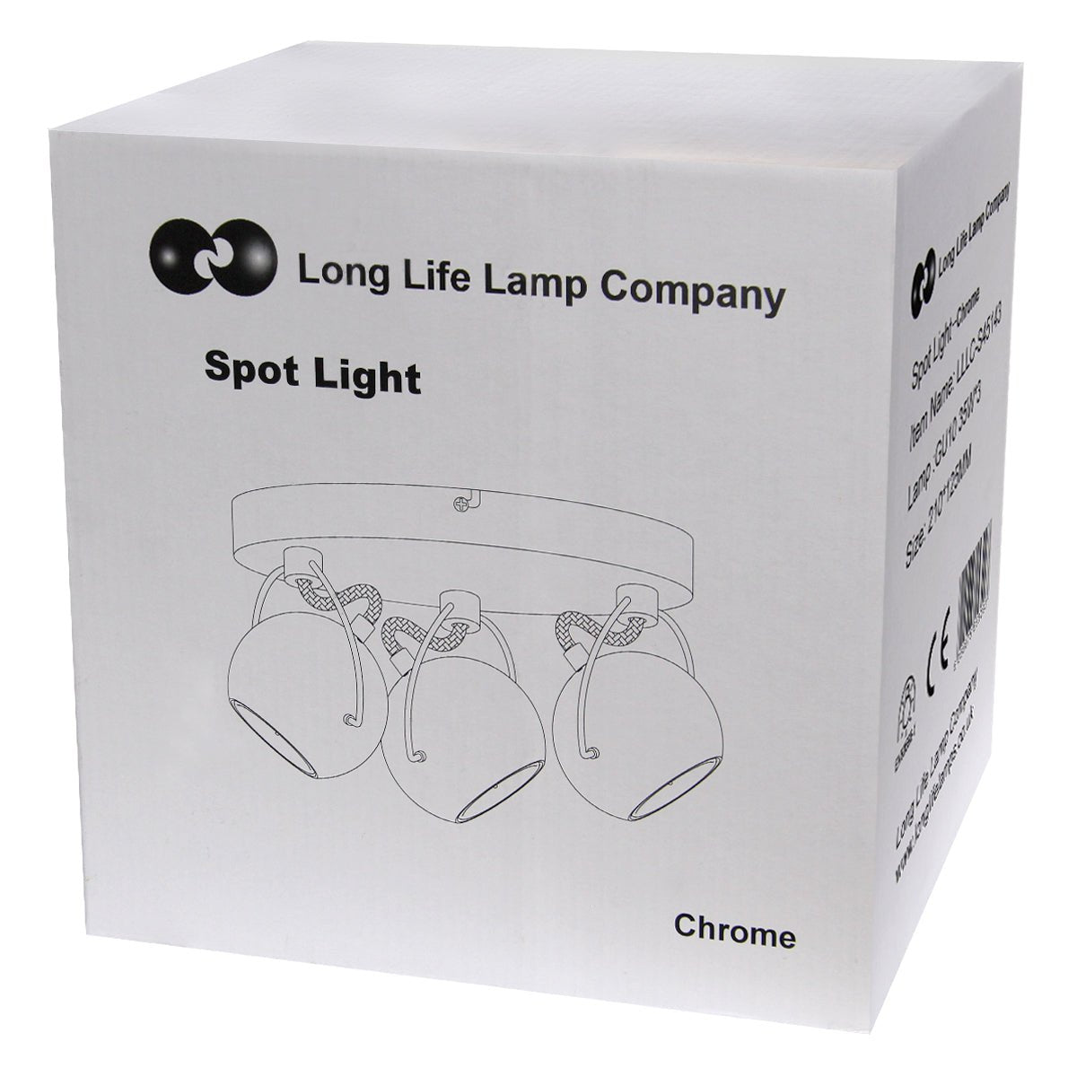 Chrome 3 Way Adjustable Eyeball Ceiling Spotlight GU10 - Energy Light Bulbs - Free delivery on all orders