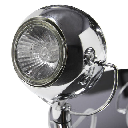 Chrome 3 Way Adjustable Eyeball Ceiling Spotlight GU10 - Energy Light Bulbs - Free delivery on all orders