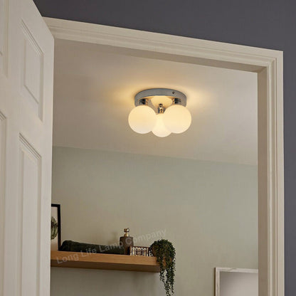 Chrome 3-Way Globe Ceiling Light – Frosted, Warm or Cool - Free delivery on all orders