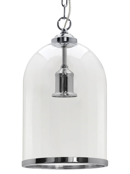 Chrome Vintage Ceiling Pendant Light Glass Lamp Shade Bell Chain Lantern - Energy Light Bulbs - Free delivery on all orders