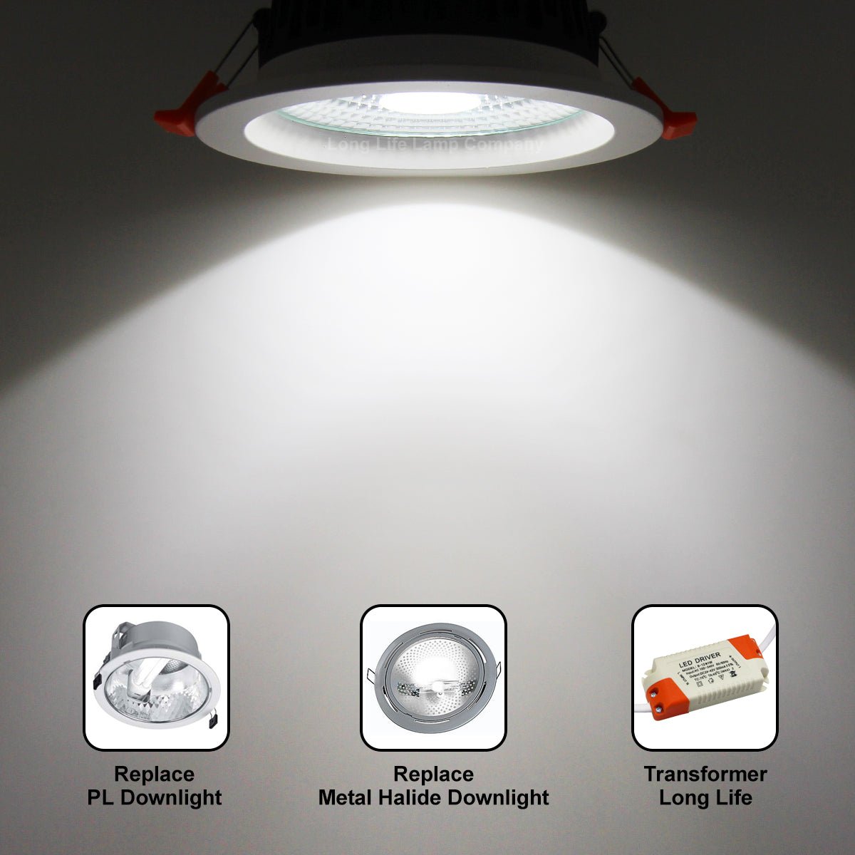 COB 12W Recessed Commercial LED Downlight 6000K - Energy Light Bulbs - Free delivery on all orders