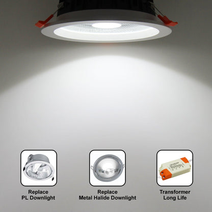 COB 18W Recessed Commercial LED Downlight 6000K - Energy Light Bulbs - Free delivery on all orders