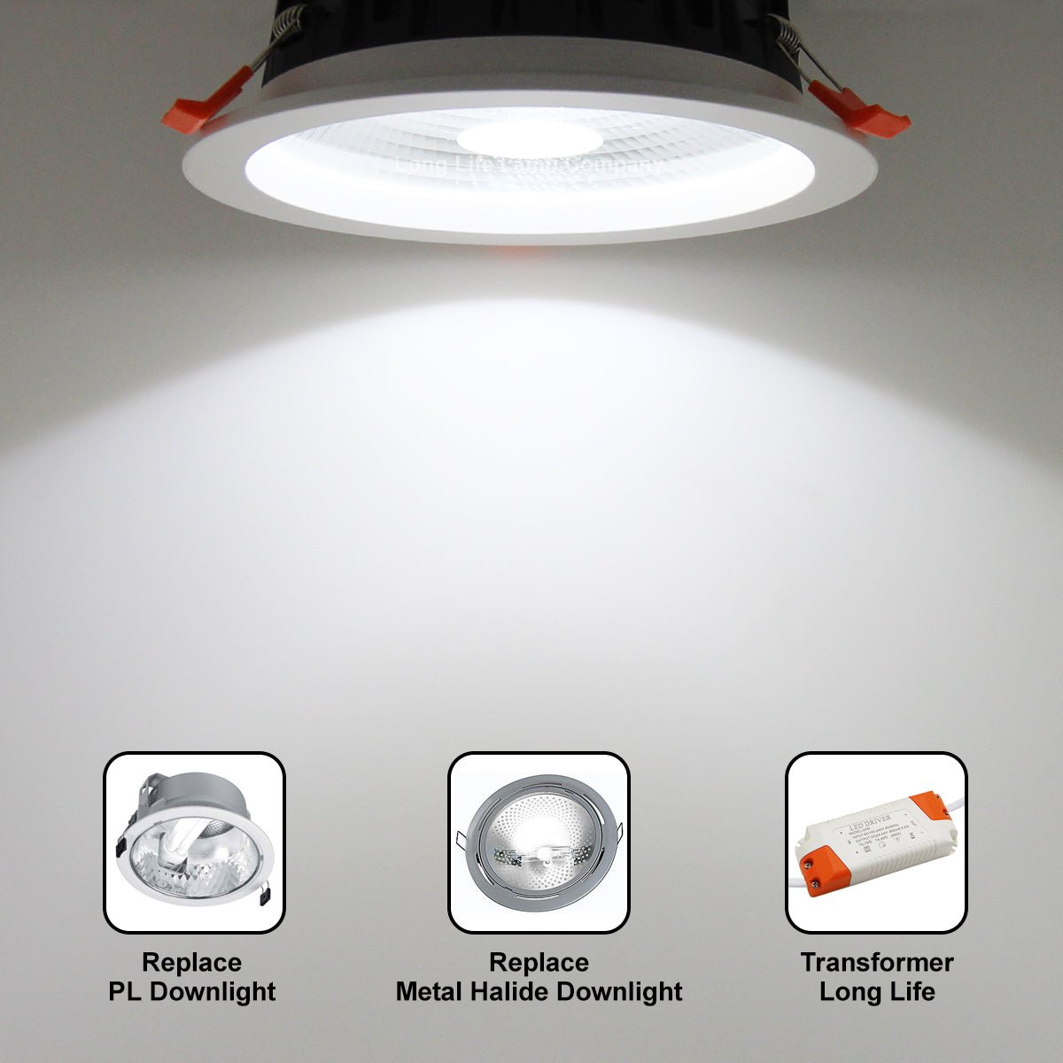 COB 24W Recessed Commercial LED Downlight 6000K - Energy Light Bulbs - Free delivery on all orders