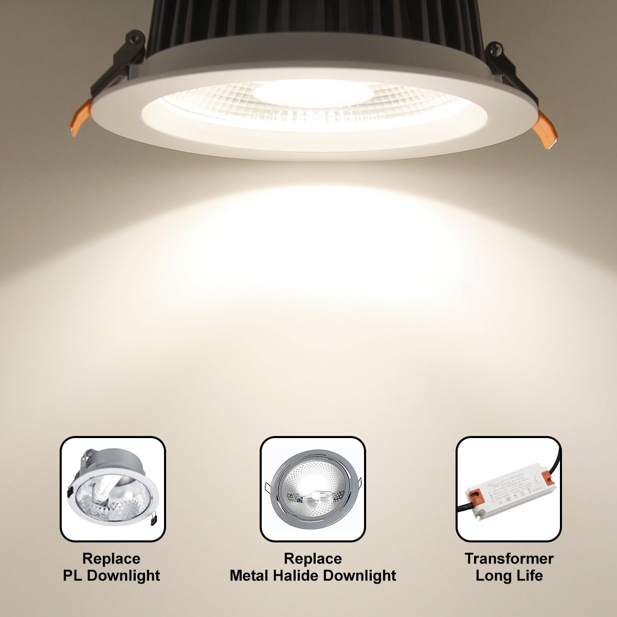 COB 30W Recessed Commercial LED Downlight 4000K - Energy Light Bulbs - Free delivery on all orders