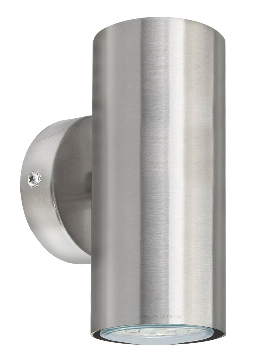 Coloured LED GU10 Up Down Double Wall Light IP20 Heavy Stainless Steel - Energy Light Bulbs - Free delivery on all orders