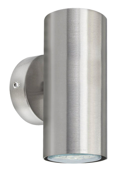 Coloured LED GU10 Up Down Double Wall Light IP20 Heavy Stainless Steel - Energy Light Bulbs - Free delivery on all orders