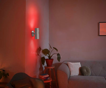 Coloured LED GU10 Up Down Double Wall Light IP20 Heavy Stainless Steel ZLC033 - Free delivery on all orders