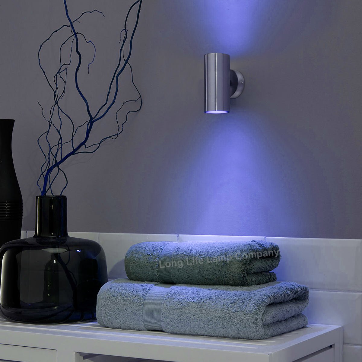Coloured LED GU10 Up Down Double Wall Light IP20 Heavy Stainless Steel ZLC033 - Free delivery on all orders