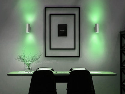 Coloured LED GU10 Up Down Double Wall Light IP20 Heavy Stainless Steel ZLC033 - Free delivery on all orders