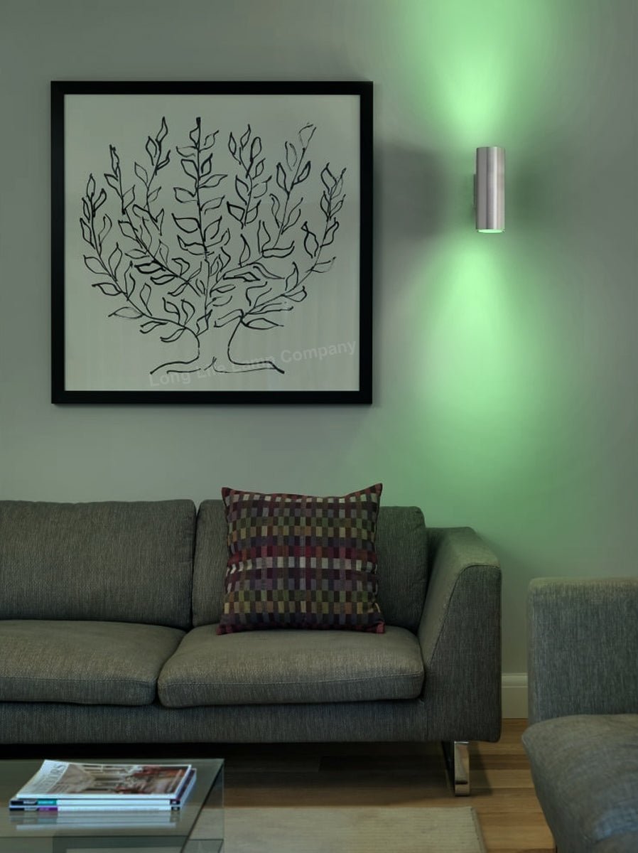 Coloured LED GU10 Up Down Double Wall Light IP20 Heavy Stainless Steel ZLC034 - Free delivery on all orders