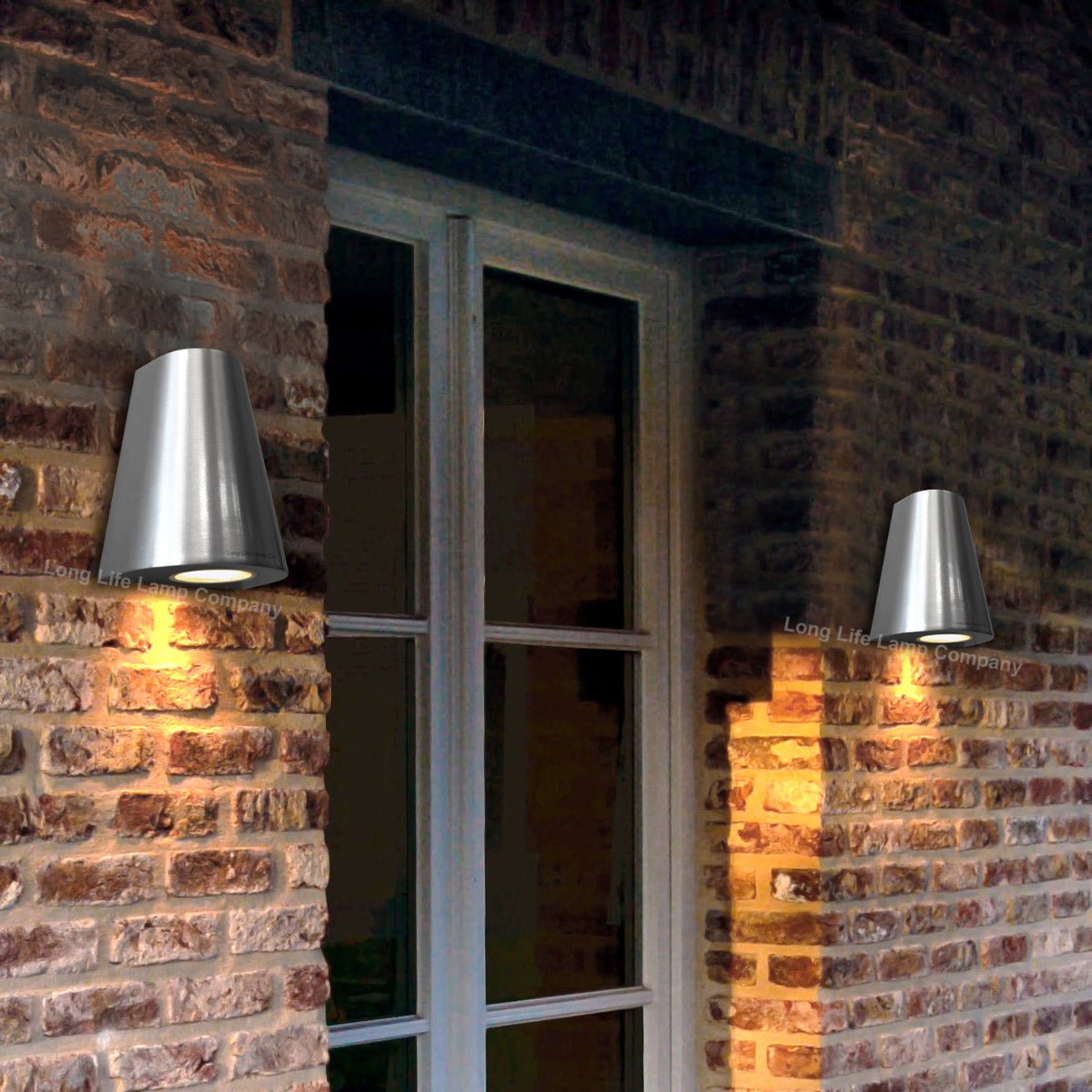Cone Shape Outdoor Wall Light Stainless Steel Finish Exterior Single Downlight - Energy Light Bulbs - Free delivery on all orders