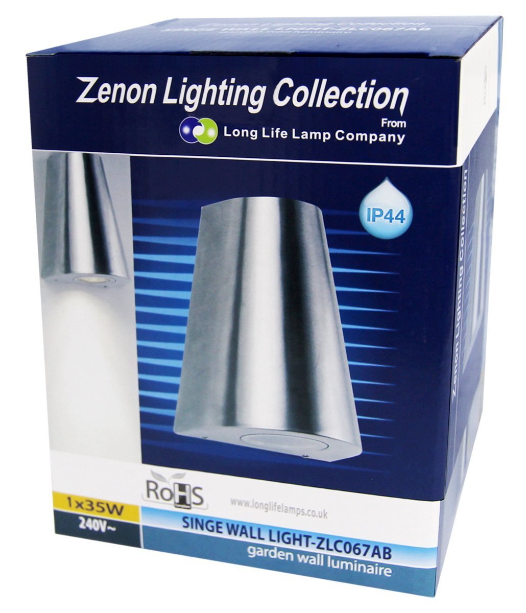 Cone Shape Outdoor Wall Light Stainless Steel Finish Exterior Single Downlight - Energy Light Bulbs - Free delivery on all orders