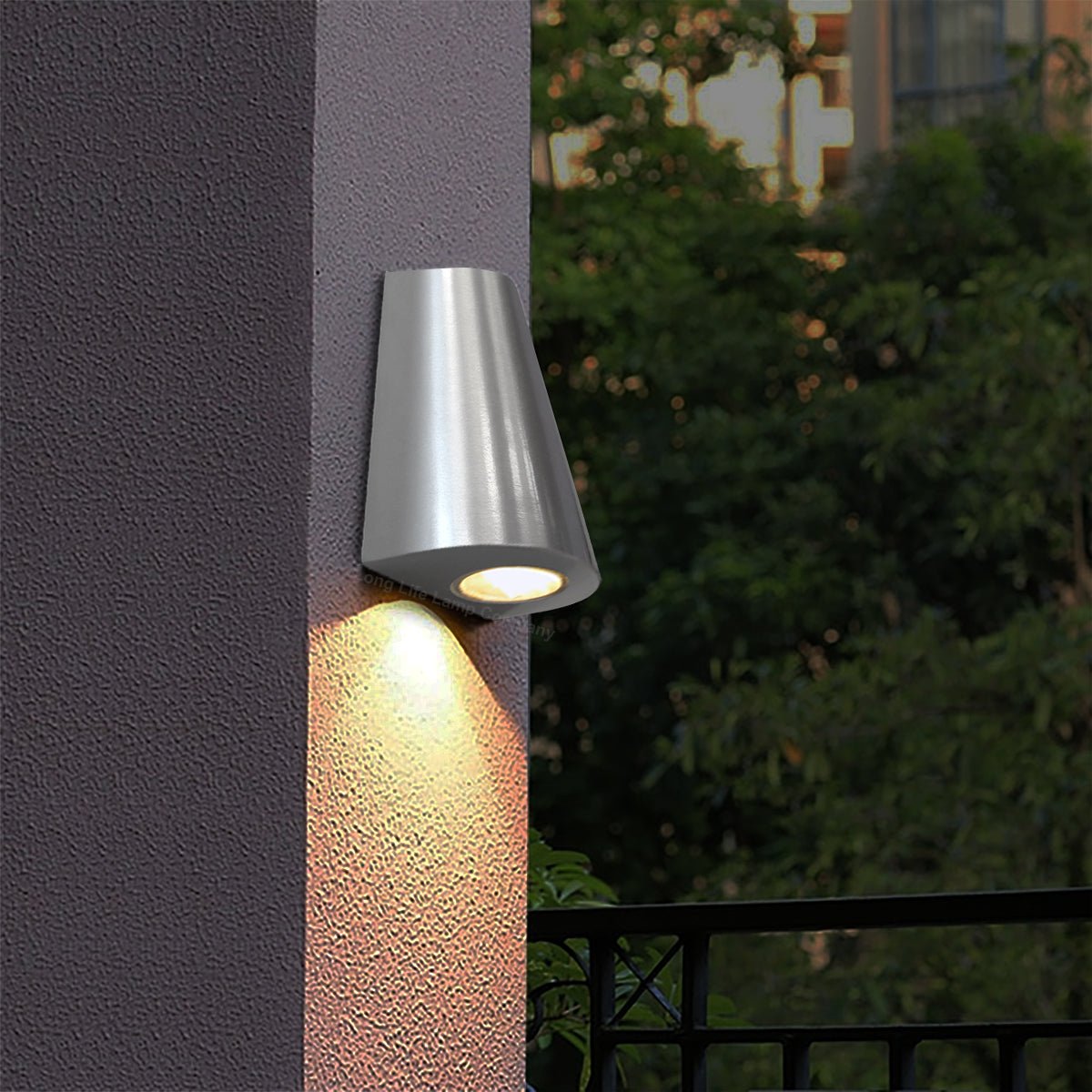 Cone Shape Outdoor Wall Light Stainless Steel Finish Exterior Single Downlight - Energy Light Bulbs - Free delivery on all orders