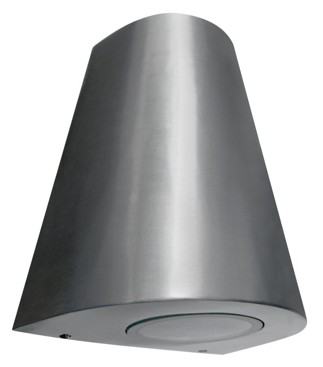 Cone Shape Outdoor Wall Light Stainless Steel Finish Exterior Single Downlight - Energy Light Bulbs - Free delivery on all orders