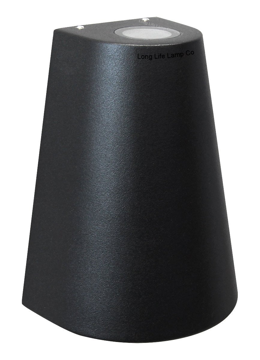 Cone Shape Up Down Outdoor Wall Light Stainless Steel Black Finish - Energy Light Bulbs - Free delivery on all orders
