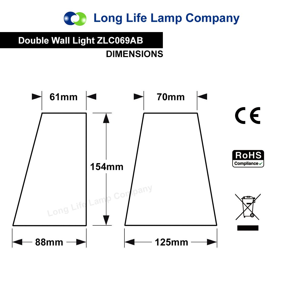 Cone Shape Up Down Outdoor Wall Light Stainless Steel Finish Exterior Double Downlighter - Energy Light Bulbs - Free delivery on all orders
