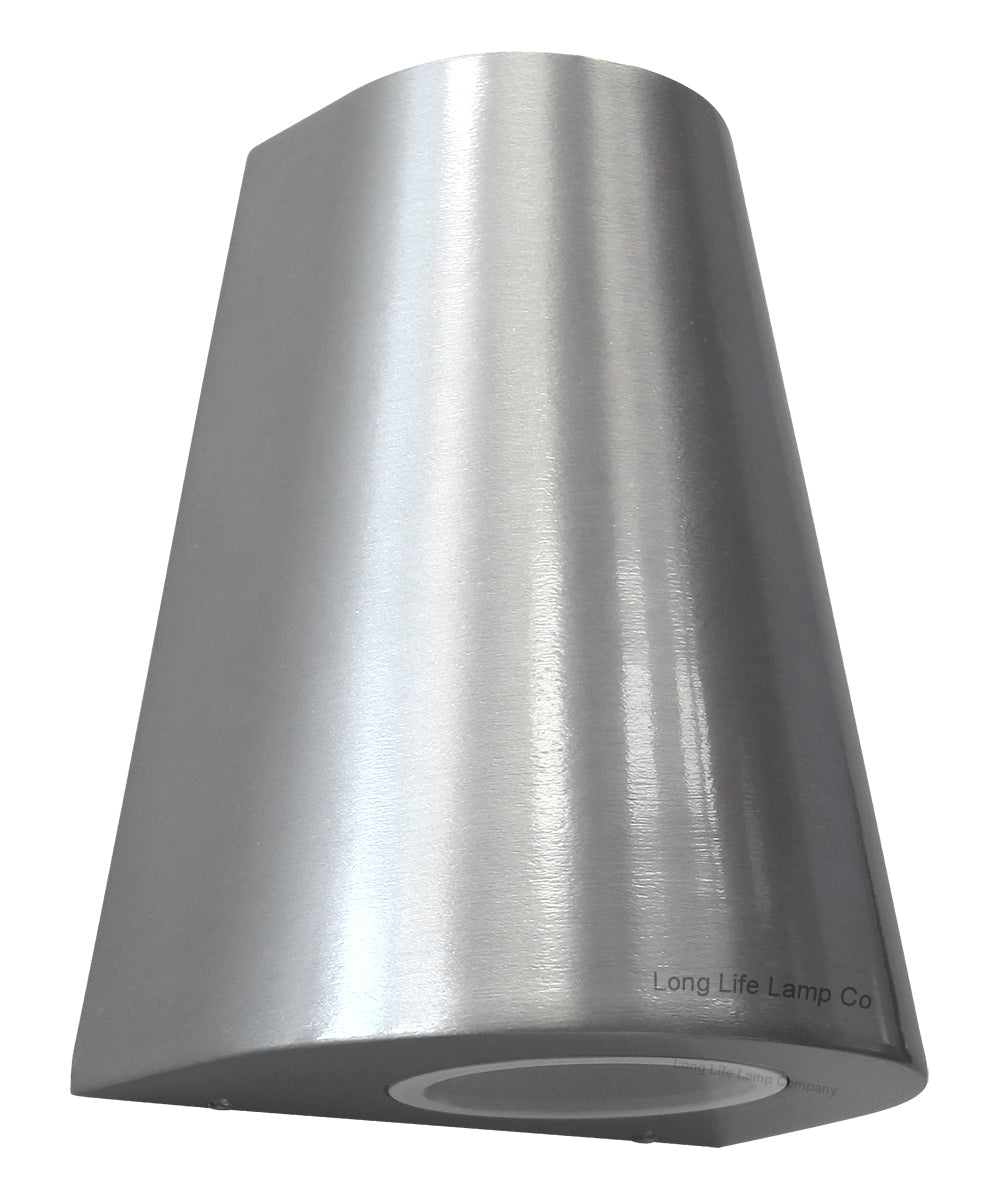 Cone Shape Up Down Outdoor Wall Light Stainless Steel Finish Exterior Double Downlighter - Energy Light Bulbs - Free delivery on all orders