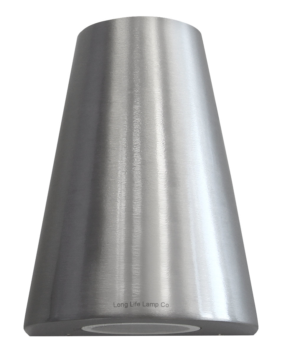 Cone Shape Up Down Outdoor Wall Light Stainless Steel Finish Exterior Double Downlighter - Energy Light Bulbs - Free delivery on all orders