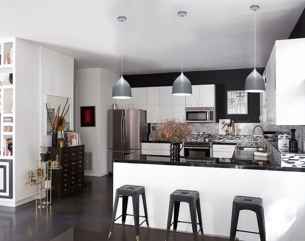 Contemporary Grey Ceiling Pendant Light Shade Fine Metal - Energy Light Bulbs - Free delivery on all orders