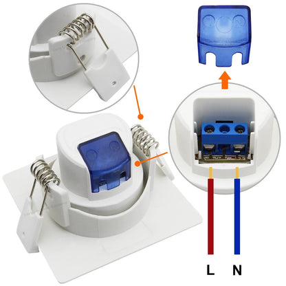Cool White 3w Adjustable LED Recessed Ceiling Downlight Square CLS2 - Energy Light Bulbs - Free delivery on all orders
