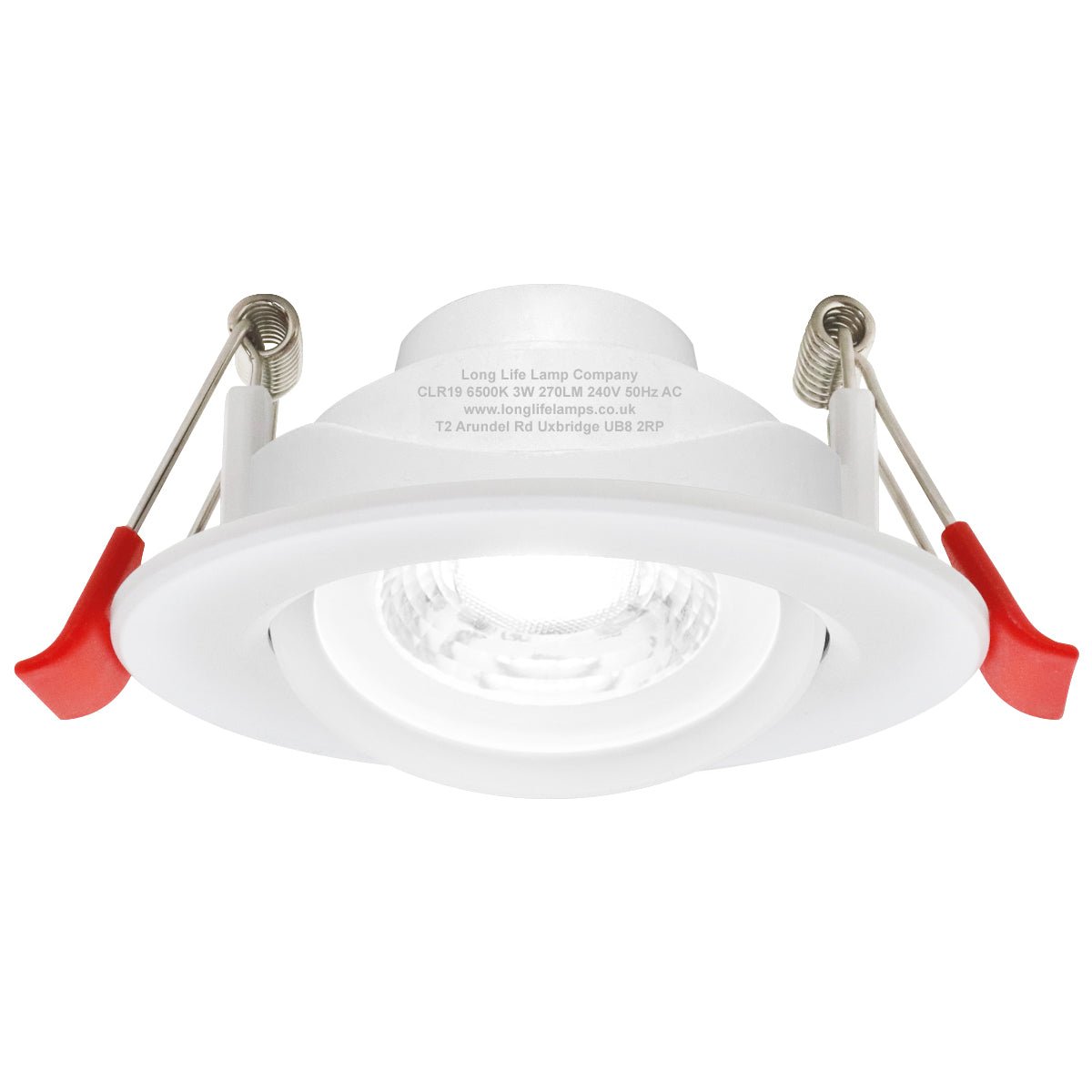 Cool White 3w LED Recessed Ceiling Downlight Adjustable - Energy Light Bulbs - Free delivery on all orders