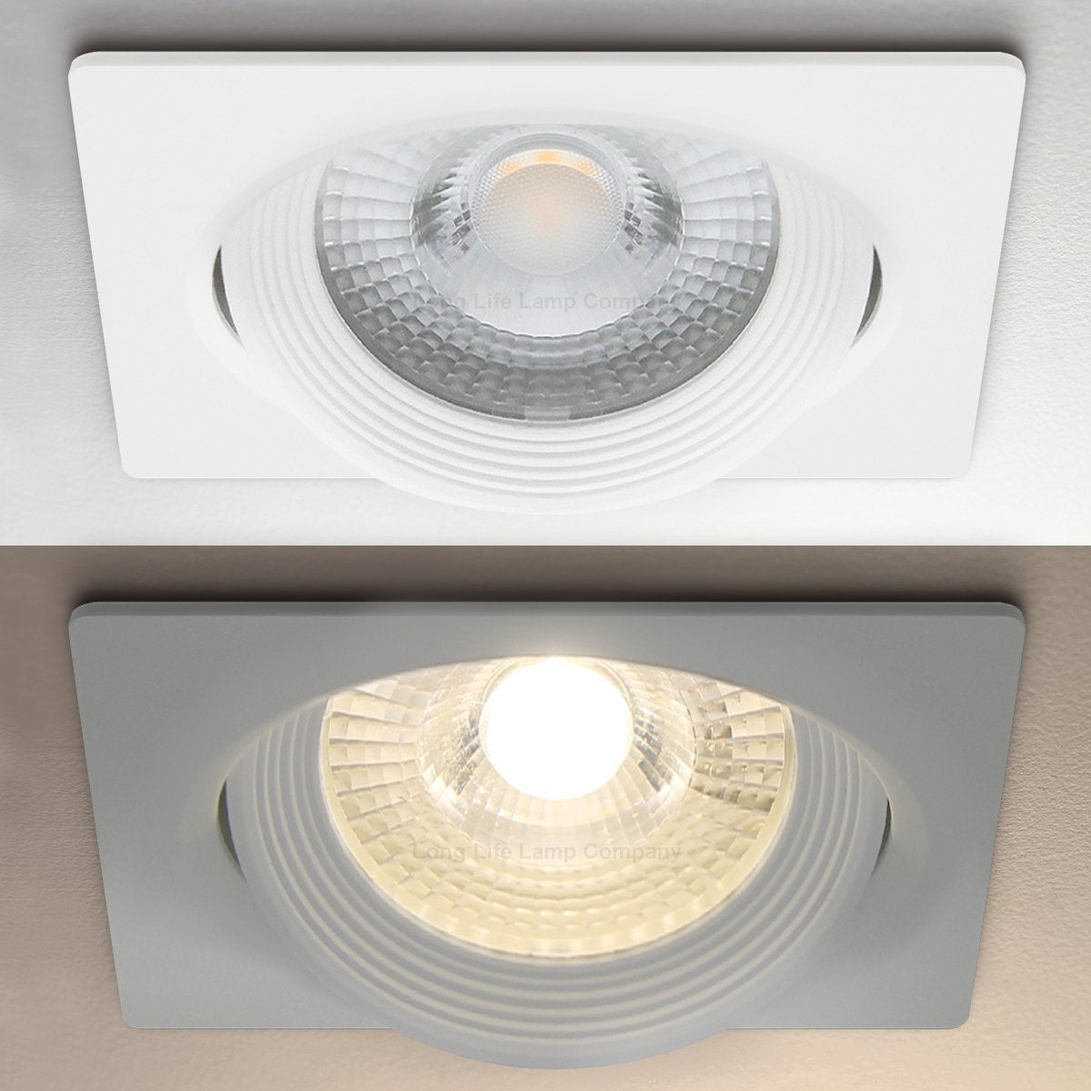 Cool White 6.5w Adjustable LED Recessed Ceiling Downlights Square CLS9 - Energy Light Bulbs - Free delivery on all orders