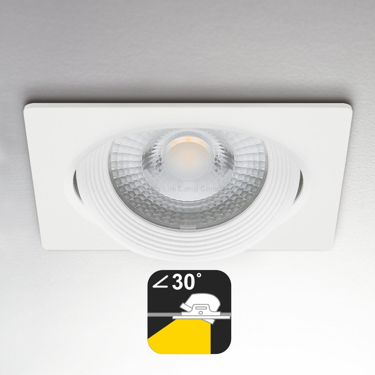 Cool White 6.5w Adjustable LED Recessed Ceiling Downlights Square CLS9 - Energy Light Bulbs - Free delivery on all orders