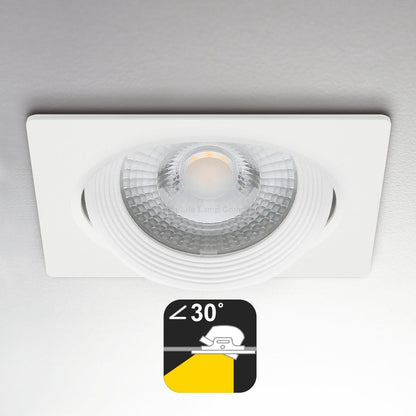Cool White 6.5w Adjustable LED Recessed Ceiling Downlights Square CLS9 - Energy Light Bulbs - Free delivery on all orders