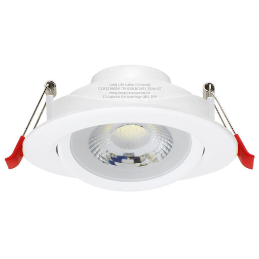 Cool White 7w LED Recessed Ceiling Downlight Adjustable - Energy Light Bulbs - Free delivery on all orders