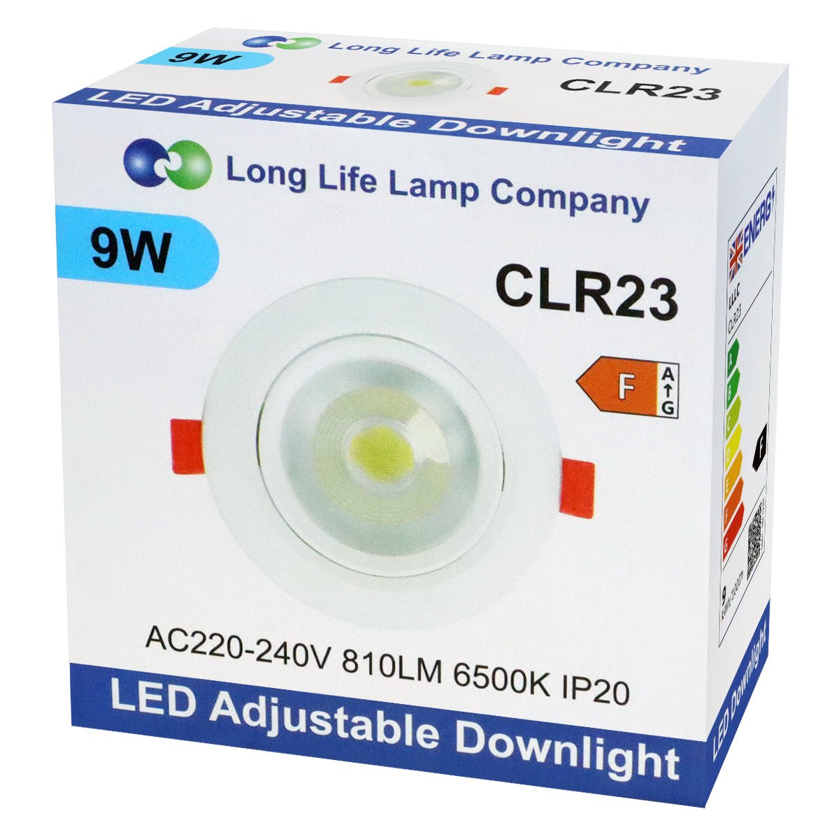 Cool White 9w LED Recessed Ceiling Downlight Adjustable CLR23 - Energy Light Bulbs - Free delivery on all orders