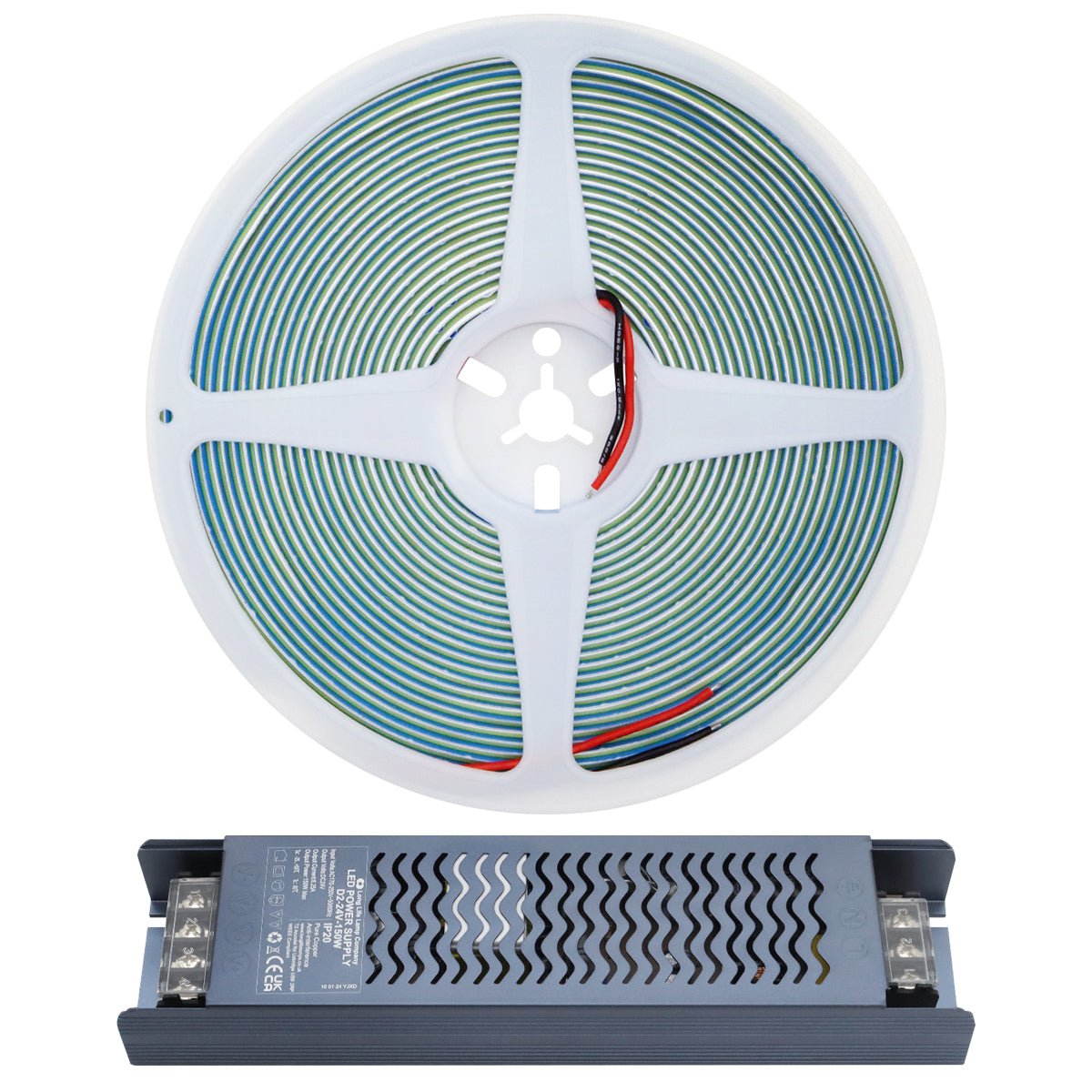 Cool White LED Tape Strip Light Continuous COB Illumination 10 Metres 24V with Driver - Energy Light Bulbs - Free delivery on all orders