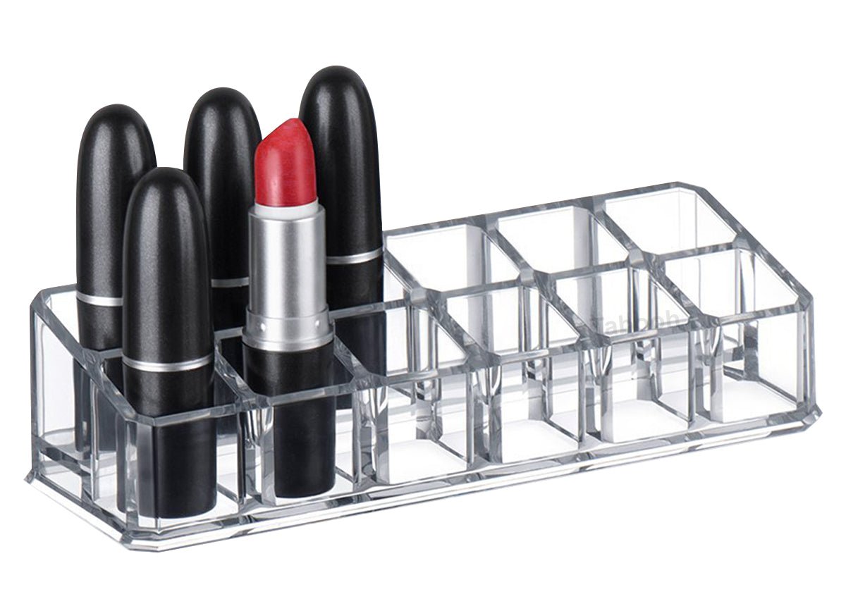 Cosmetic Clear Make Up Organiser Acrylic 12 Sections for Lipstick Lip gloss Nail Polish M8206 - Energy Light Bulbs - Free delivery on all orders