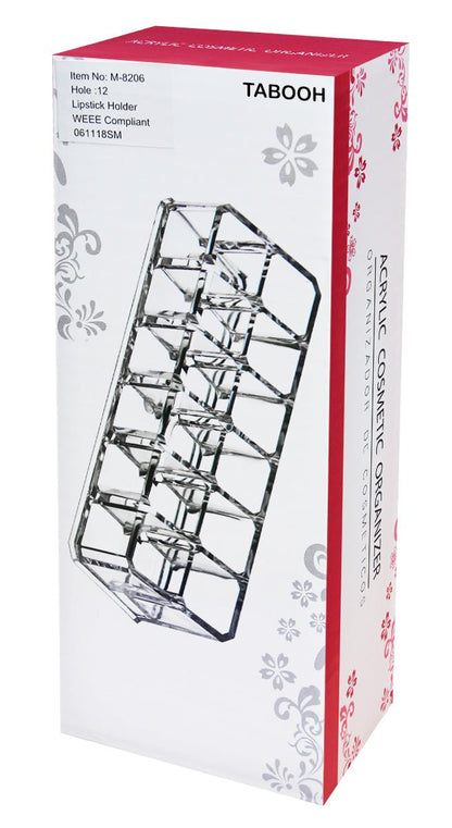 Cosmetic Clear Make Up Organiser Acrylic 12 Sections for Lipstick Lip gloss Nail Polish M8206 - Energy Light Bulbs - Free delivery on all orders
