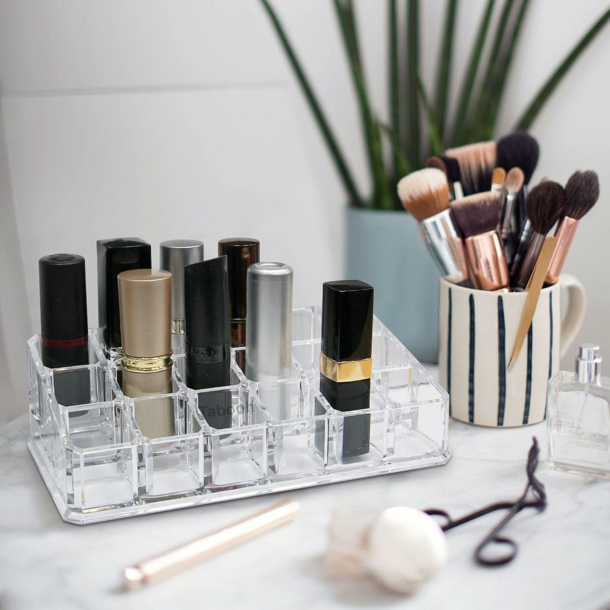 Cosmetic Clear Make Up Organiser Acrylic 18 Sections for Lipstick Lip gloss Nail Polish M8118 - Energy Light Bulbs - Free delivery on all orders