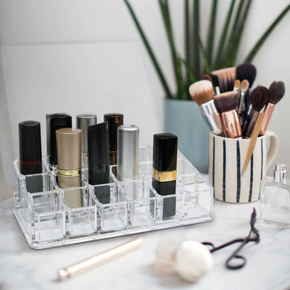 Cosmetic Clear Make Up Organiser Acrylic 18 Sections for Lipstick Lip gloss Nail Polish M8118 - Energy Light Bulbs - Free delivery on all orders