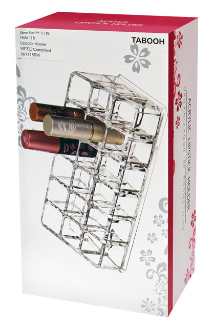 Cosmetic Clear Make Up Organiser Acrylic 18 Sections for Lipstick Lip gloss Nail Polish M8118 - Energy Light Bulbs - Free delivery on all orders