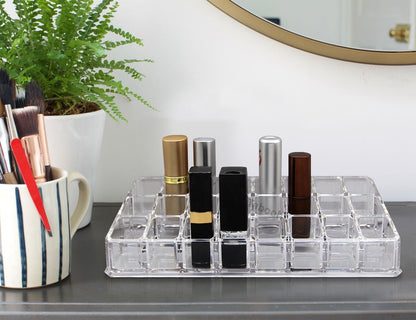 Cosmetic Clear Make Up Organiser Acrylic 24 Sections for Lipstick Lip gloss Nail Polish M8202 - Energy Light Bulbs - Free delivery on all orders