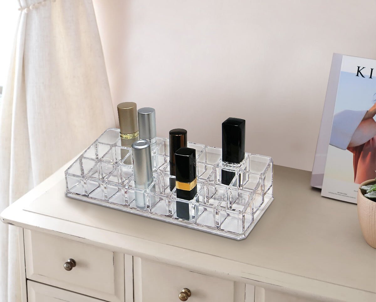 Cosmetic Clear Make Up Organiser Acrylic 24 Sections for Lipstick Lip gloss Nail Polish M8202 - Energy Light Bulbs - Free delivery on all orders