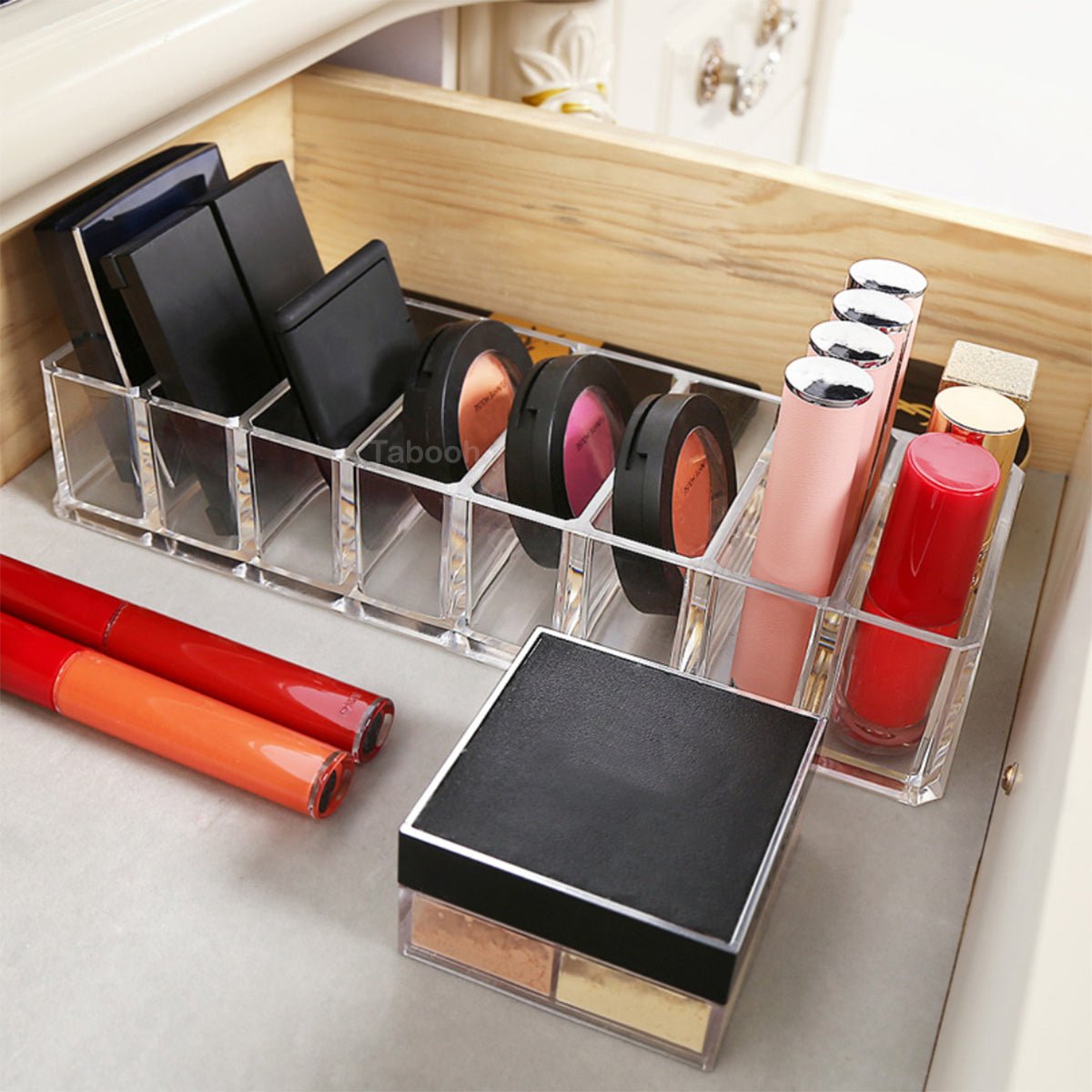 Cosmetic Clear Make Up Organiser Acrylic 8 Sections for Eye Shadow Palette Face Powder M8113 - Energy Light Bulbs - Free delivery on all orders