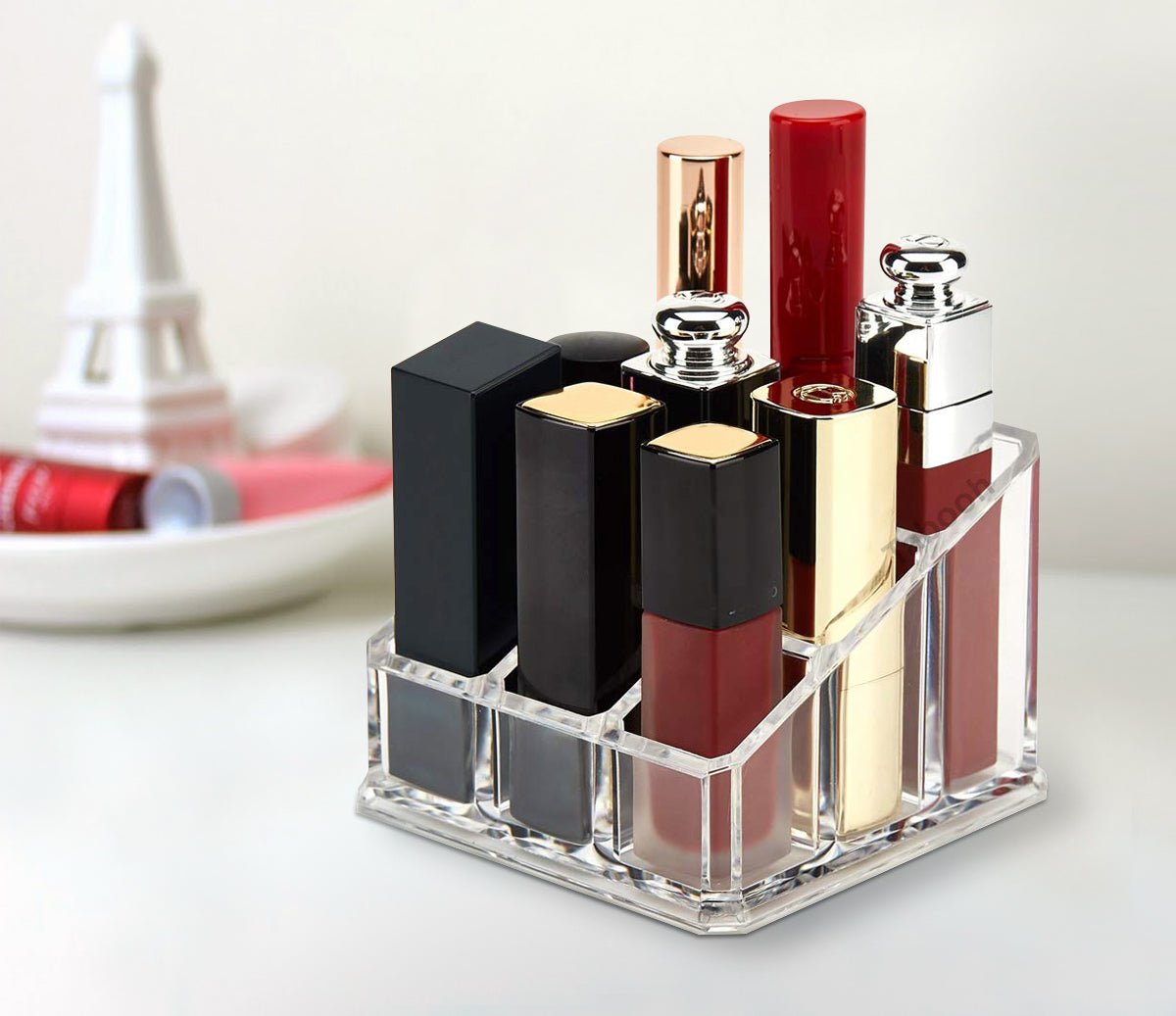 Cosmetic Clear Make Up Organiser Acrylic 9 Sections for Lipstick Lip gloss Nail Polish M8203 - Energy Light Bulbs - Free delivery on all orders