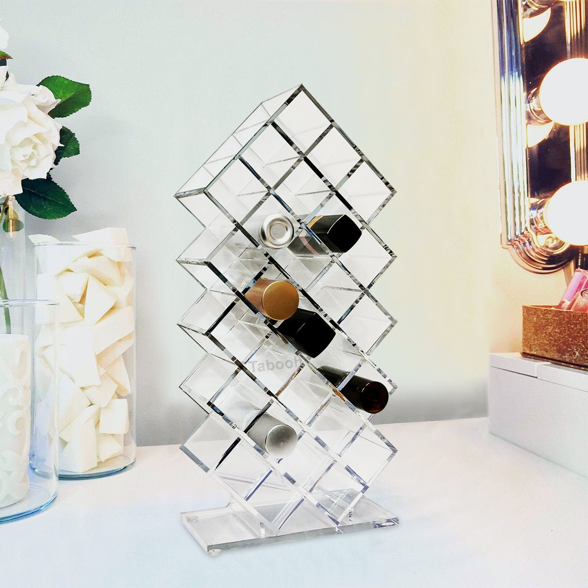 Cosmetic Clear Make Up Organiser Storage Palette Acrylic Stand 28 Holders CY001 - Energy Light Bulbs - Free delivery on all orders