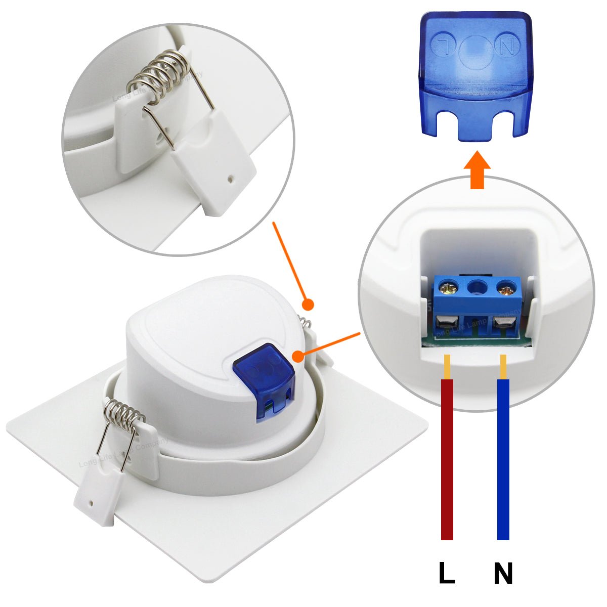 Daylight White 5w Adjustable LED Recessed Ceiling Downlight Square CLS5 - Energy Light Bulbs - Free delivery on all orders