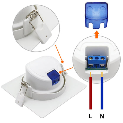 Daylight White 5w Adjustable LED Recessed Ceiling Downlight Square CLS5 - Energy Light Bulbs - Free delivery on all orders