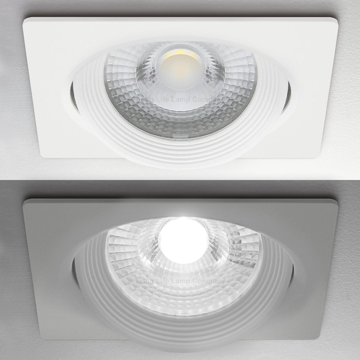 Daylight White 6.5w Adjustable LED Recessed Ceiling Downlights Square CLS8 - Energy Light Bulbs - Free delivery on all orders