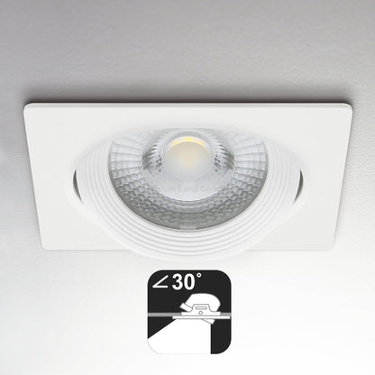 Daylight White 6.5w Adjustable LED Recessed Ceiling Downlights Square CLS8 - Energy Light Bulbs - Free delivery on all orders